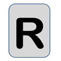 Aluminium label black/silver 40X25mm - Letter R